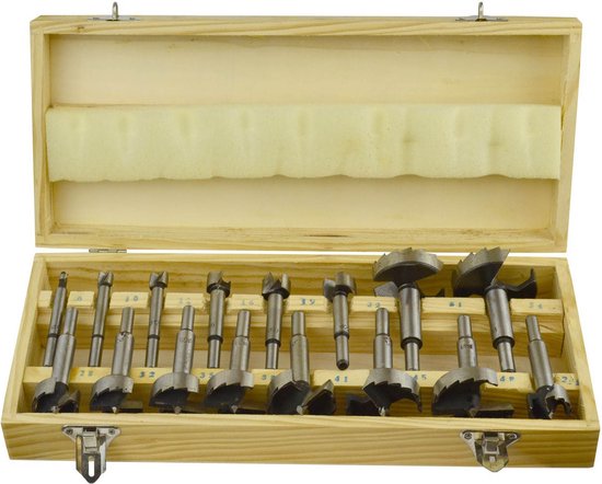 Forstnerboren / Cilinderkopboren set 16-delig (6 mm tot 54 mm)
