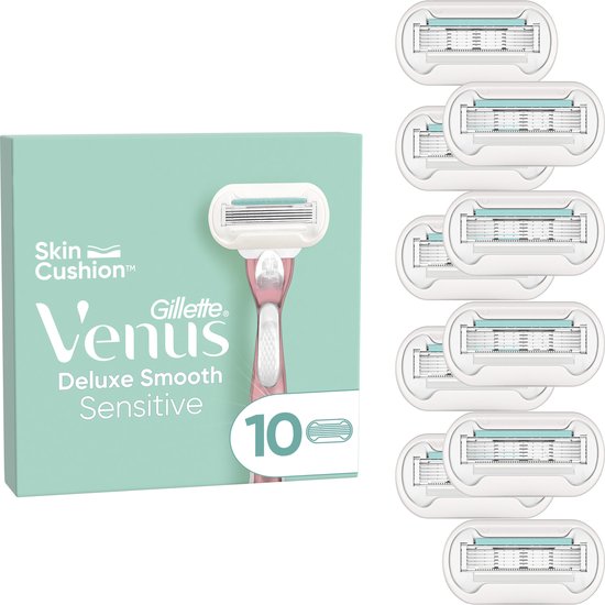 Foto: Gillette venus deluxe smooth sensitive 10 scheermesjes voor een gladde scheerbeurt brievenbusverpakking