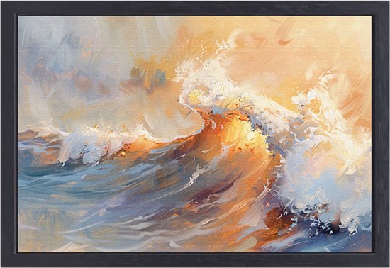 Tableau Vagues - Portrait nature - Peinture sur toile Couleurs - Tableaux modernes - Peintures sur toile avec châssis plateau - Accessoires salon toile avec châssis plateau 150x100 cm