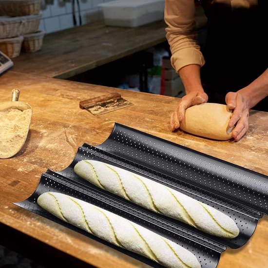 Fdit 2 Stuks Siliconen Broodpan, Geperforeerde Franse Broodvorm met Fdit 2 Stuks Siliconen Broodpan, Geperforeerde Franse Broodvorm met