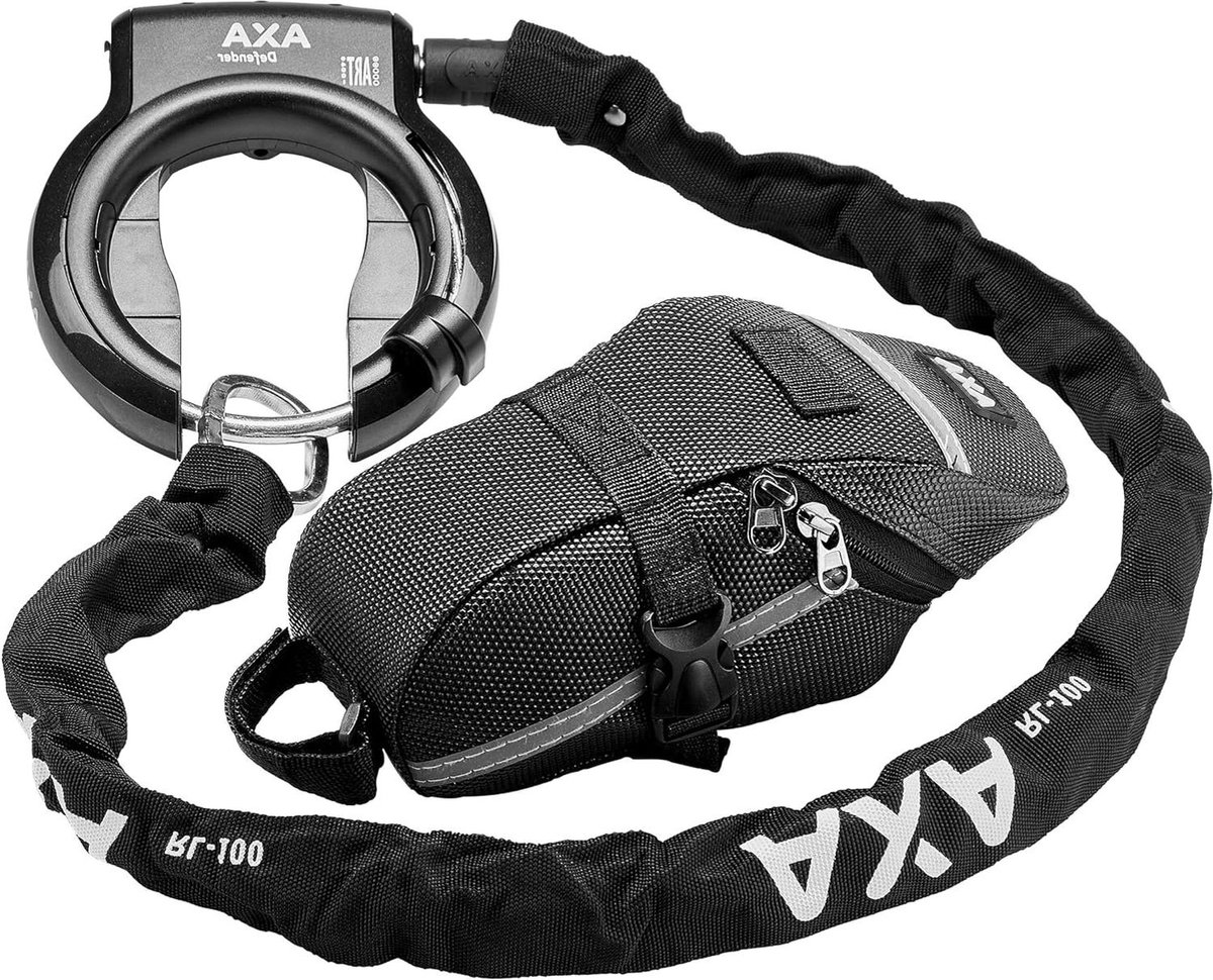 Axa Defender Antivol Vélo Avec Câble Intégré - Cadenas Cadre Haute Sécurité - Noir Taille Unique
