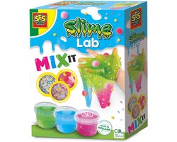 foto van SES - Slime lab - Mix it - 3 kleuren slijm - met balletjes, pompons en kralen om te mixen - Slijm Maken - Slime