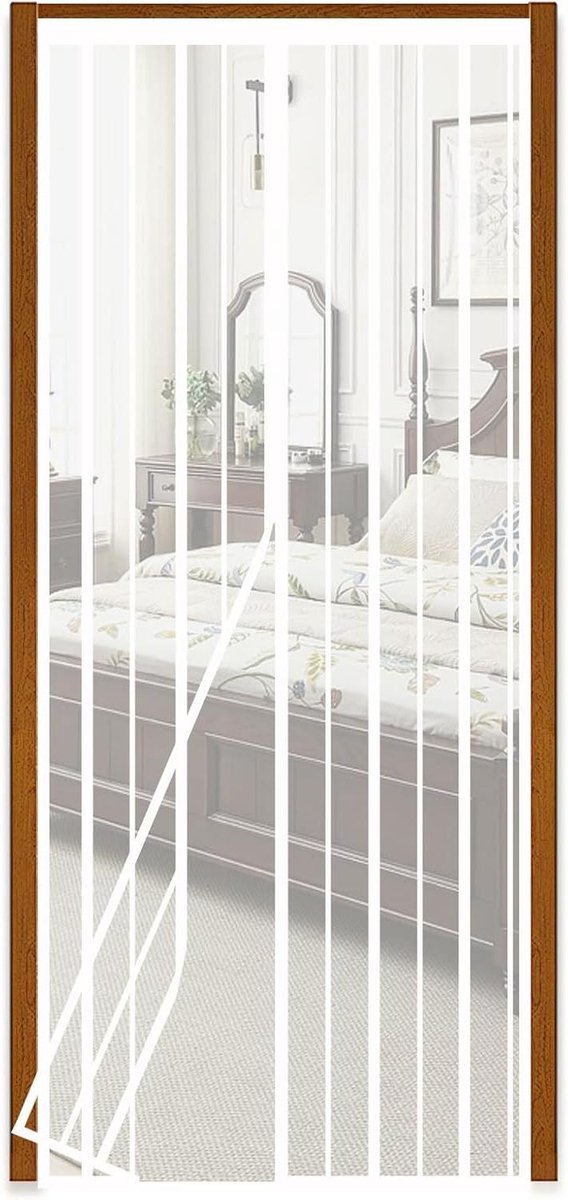 Magnetische vliegenhor - vliegengaas voor deurkozijn - houten ijzeren aluminium deuren - balkon - 110 x 230 cm - Eenvoudige installatie - wit