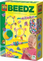 SES Beedz - Diamant Sieraden - armbandjes maken meisjes - 1200 strijkkralen met legborden - armbandjes maken meisjes - PVC vrij - heldere kleuren - Knutselen meisjes
