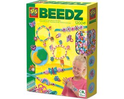 SES Beedz - Diamant Sieraden - armbandjes maken meisjes - 1200 strijkkralen met legborden - armbandjes maken meisjes - PVC vrij - heldere kleuren - Knutselen meisjes