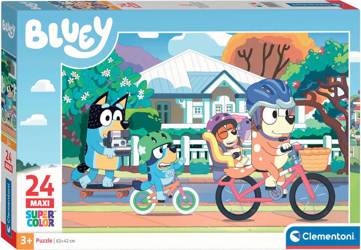 Clementoni Kinderpuzzels - Bluey 24 stukjes Maxi Puzzel 3+ jaar - 24234