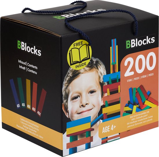 Foto: Bblocks houten plankjes 200 stuks multi color