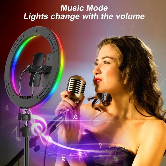 Jubor Led-ringlamp met statief voor mobiele telefoon, 25,4 cm (10 inch), flexibele tafelringlamp, overhead statief, mobiele telefoon, dimbare ringlamp, videoconferenties, 3 lichtkleuren 10 Jubor Led-ringlamp met statief voor mobiele telefoon, 25,4 cm (10 inch), flexibele tafelringlamp, overhead statief, mobiele telefoon, dimbare ringlamp, videoconferenties, 3 lichtkleuren 10