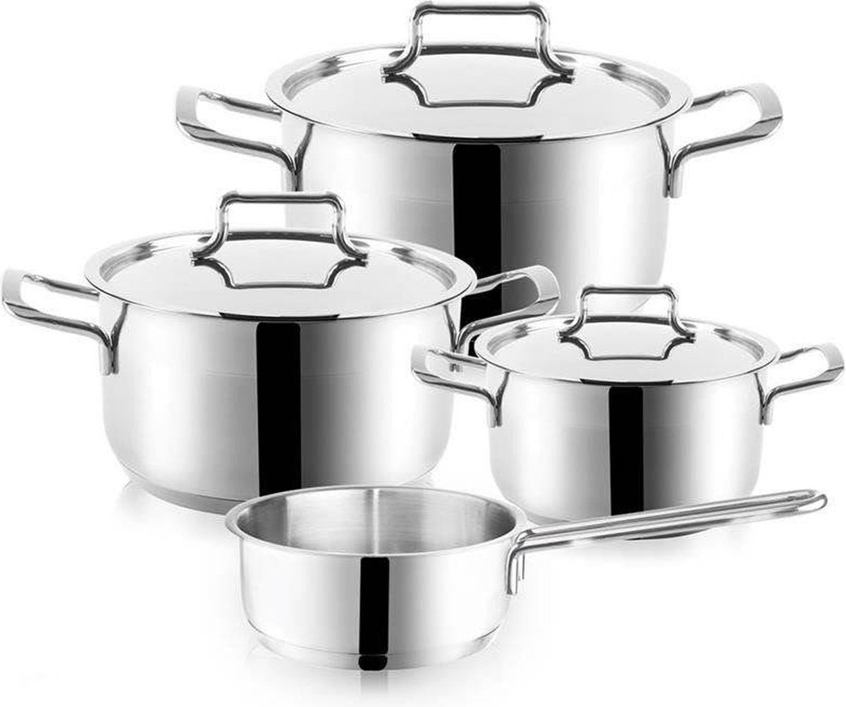 Kookpannenset Edelstaal ANETT 7 delig - Kookpottenset - Pannenset