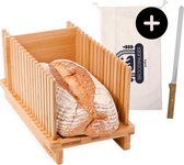 Jooba® broodsnijder hulpmiddel – Brood snijder – Broodplank hout – hulpmiddel brood snijden – Broodsnijplank – Rechte plakken – Bamboe – Vers brood – Zelf broodbakken