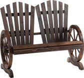 Outsunny - Tuinbank - met Armleuningen - Dennenhout - Donkerbruin - 84B-406