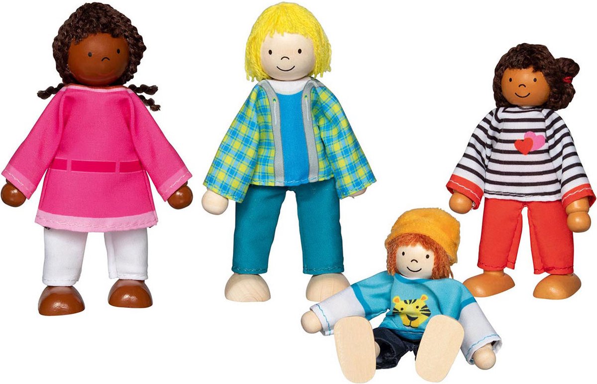 Goki Flexibele Poppen Interculturele Familie 4st