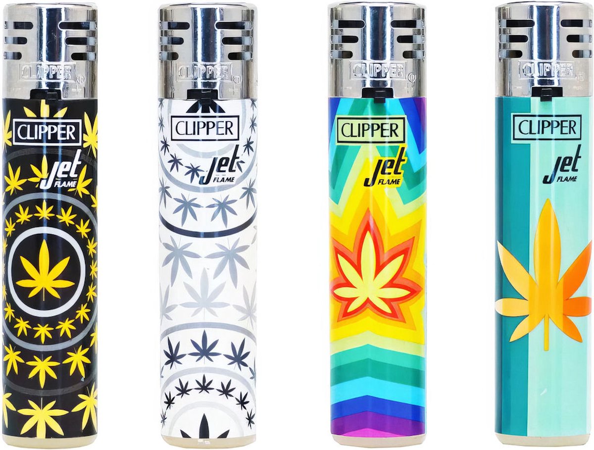 Goedkoopste Clipper JetFlame CKJ11 Aanstekers Posh Weeds (4 Stuks