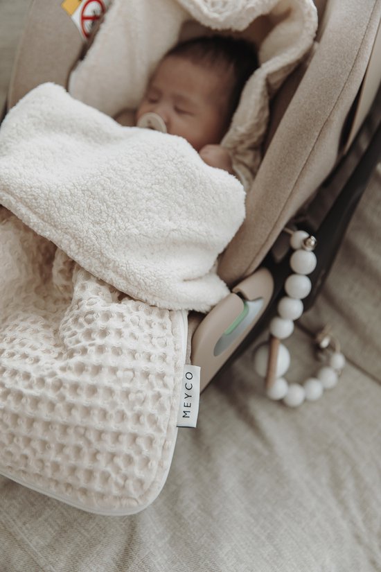 Meyco Baby Wafel Teddy voetenzak - nature - 40x82cm — afbeelding 5