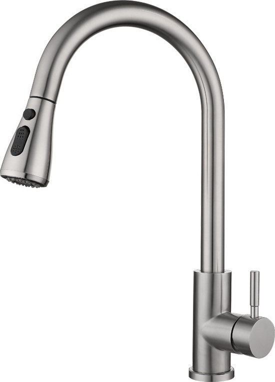 Sluiting Van De Zwarte Keukenkraan Stock Afbeelding - Image of tapkraan