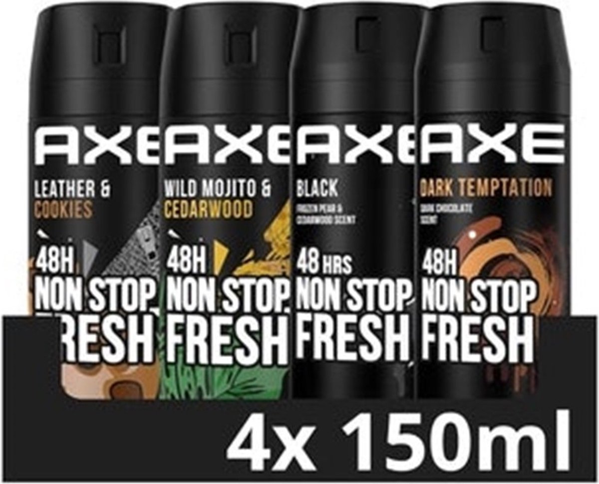 Goedkoopste AXE Deo Spray MIX - Leather Coockies / Wild Mojito / Black / Dark Temptation