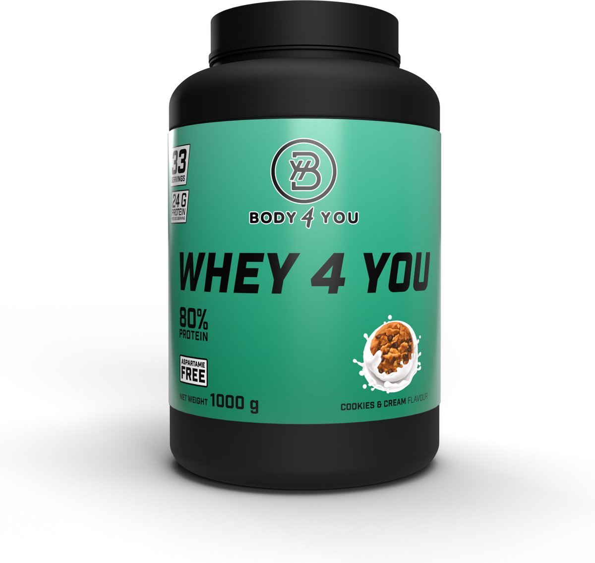 Goedkoopste Body4You | Whey Protein | Eiwitshake - 1000 gram – 33 servings – Cookie & Cream