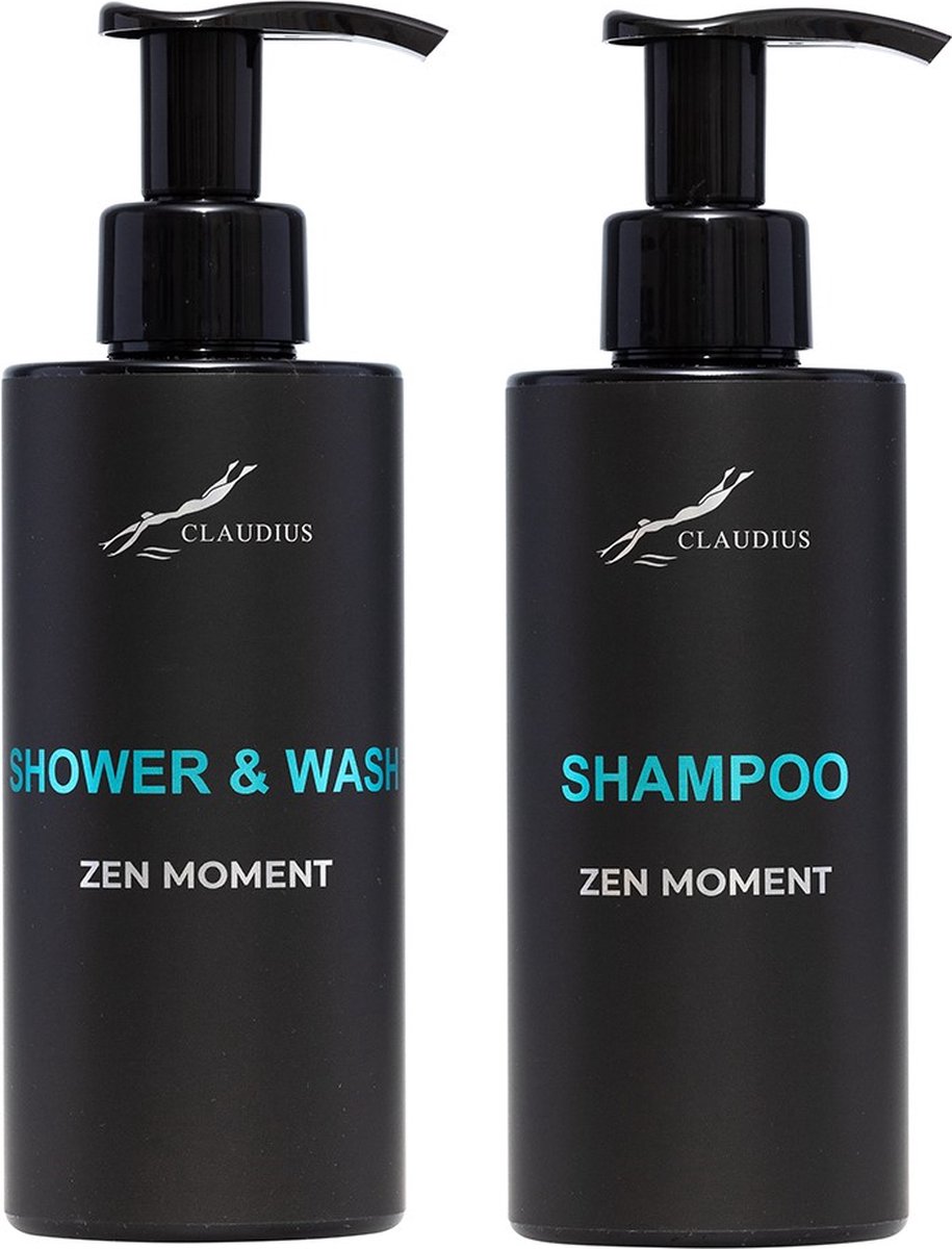 Goedkoopste Douchepakket Zen Moment - Shower & Wash Shampoo - 300 ml per fles - bodycare - luxe fles - set van 2 stuks - Cadeau