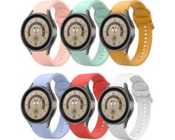foto van Set Van 6 Zachte Siliconen Bandjes Geschikt voor Samsung Galaxy Watch 7, 6, 5, 4, 5 Pro, 4/6 Classic, Active 2 en Gear - 20mm