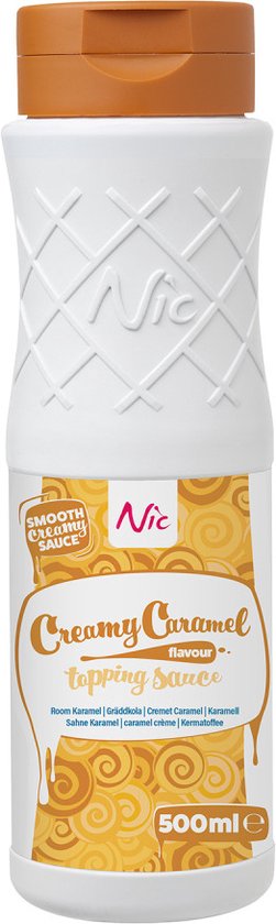 Nic - Topping - Room Caramel - Dessertsaus - Fles - 500ml