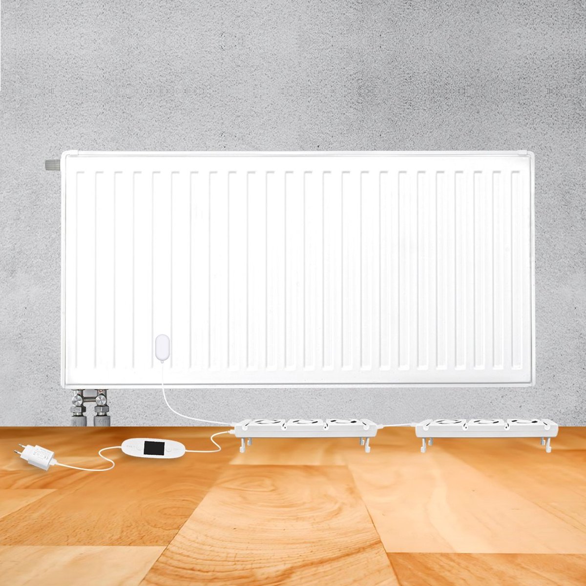Bol.com QH Booster radiator ventilator single set- Energiezuinig – 2 x zo snel warm - Tot 22% energiebesparing – Simpel te plaat... aanbieding