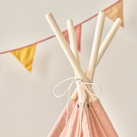 Speeltent Roze - Wigwam met dunne Vloerbodem - Tipi voor Kinderen 100 % Katoen - Creëer een Magische Speelplek van Kinderplay — afbeelding 4