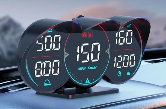 Universele Digitale GPS Snelheidsmeter Auto HUD Head Up Display, HUD Overspeed Alarm MPH KMH Switching Multifunctionele Universele Snelheidsmeter voor Voertuigen