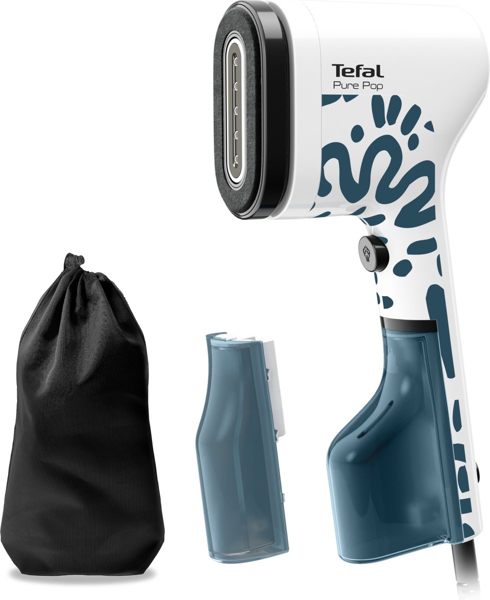 Bol.com Tefal Pure POP DT2040 - Kledingstomer - Home & Travel - Compact - Omkeerbaar Opzetstuk - 2 Waterreservoirs - Handstomer ... aanbieding