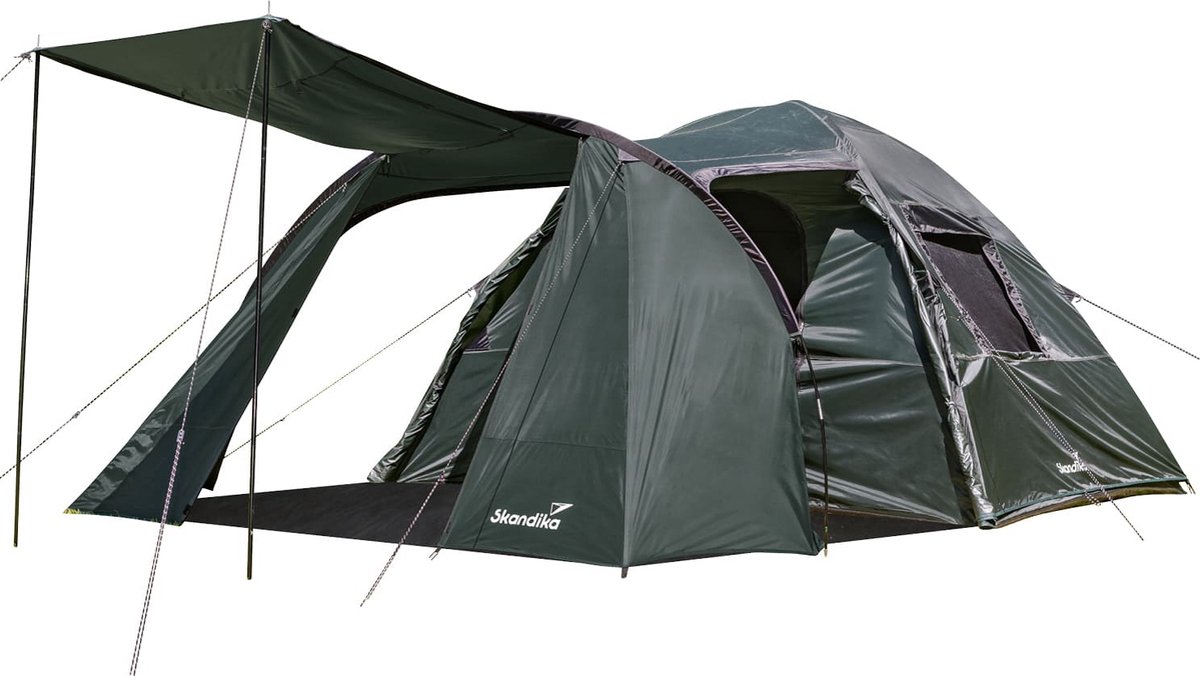 Skandika koepeltent Västervik 5 - kampeertent voor 5 personen met voorruimte, ingenaaide tentvloer, waterdicht, 195 cm stahoogte, 3000 mm waterkolom, 3 ingangen | Familietent, kampeertent