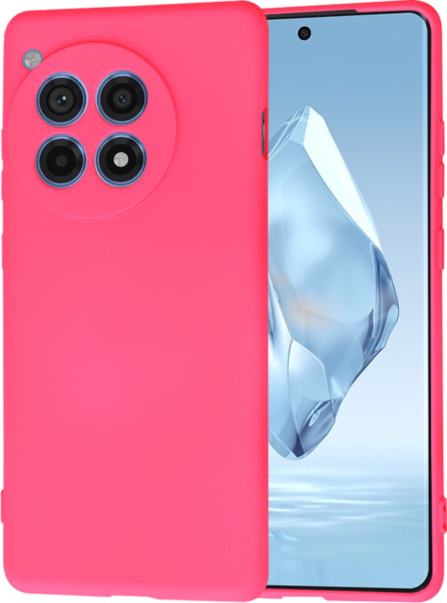 Techsuit Soft Flex Silicone Back Cover hoesje voor OnePlus 12R - Hot Pink