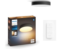 Philips Hue Enrave plafondlamp – warm tot koelwit licht – zwart – 42cm – 1 dimmer switch