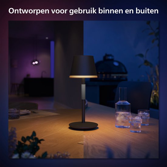 Philips Hue Go draagbare tafellamp - wit en gekleurd licht - zwart