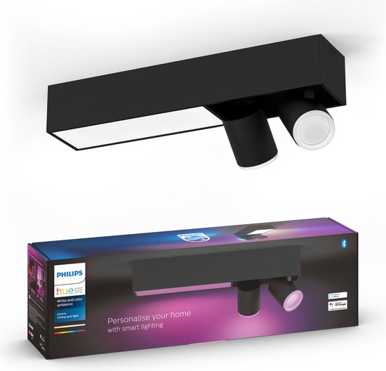 Philips Hue Centris Plafond Opbouwspot - White and Color Ambiance - GU10 - Zwart - 2 x 10,5W - Bluetooth