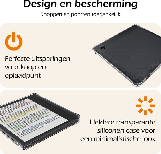 Hoesje Geschikt voor Kobo Libra Colour eReader Hoes Siliconen Case Met Screenprotector - Shockproof Back Cover Geschikt voor Kobo Libra Colour - Transparant van Gosento — afbeelding 3