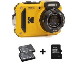 Kodak WPZ2 - Compactcamera - Onderwatercamera - 16 megapixel - Geel + Extra accu + 16GB geheugenkaart Kodak WPZ2 - Compactcamera - Onderwatercamera - 16 megapixel - Geel + Extra accu + 16GB geheugenkaart