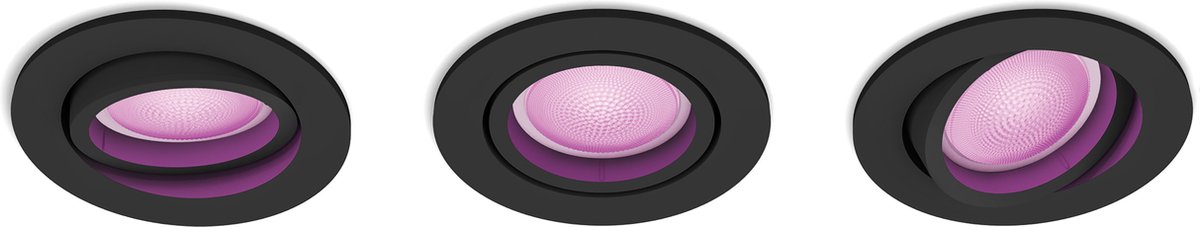 Philips Hue Centura inbouwspot - wit en gekleurd wit - 3-pack - zwart - rond - GU10 — afbeelding 2