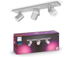 Philips Hue Argenta Opbouwspot - White and Color Ambiance - GU10 - 3 x 5,7W - Aluminium - Bluetooth