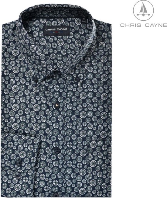 Blouse 1028 imprimé marine/vert LM Chris Cayne - taille 5XL