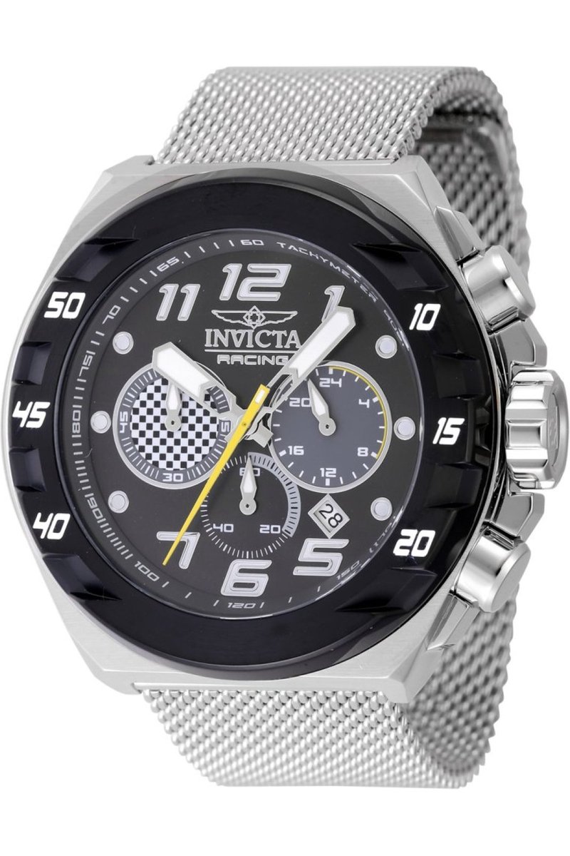 Invicta Racing 47203 Heren Horloge - Waterdicht - Analoog - Quartz Uurwerk - Roestvrij Staal met grijze Wijzerplaat -48mm