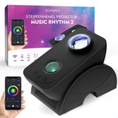 Beauve Sterrenhemel Sterren Projector Lamp Music Rhythm 2 voor Kinderen & Volwassenen - Galaxy Nachtlampje - Star Projectorlamp - Sterrenprojector Verlichting - Zwart