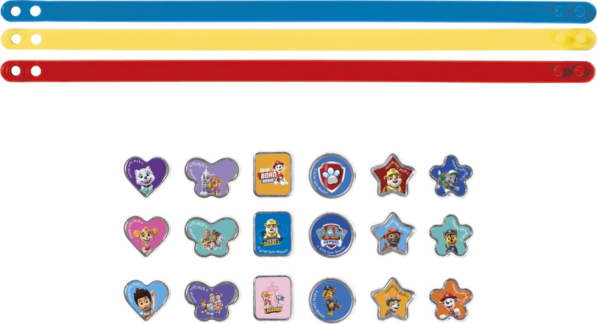 PAW Patrol speelgoed - 3 schuif armbandjes maken met 18 bedels Totum knutselset sieraden - junior meisjes en jongens vanaf 3 jaar — afbeelding 3
