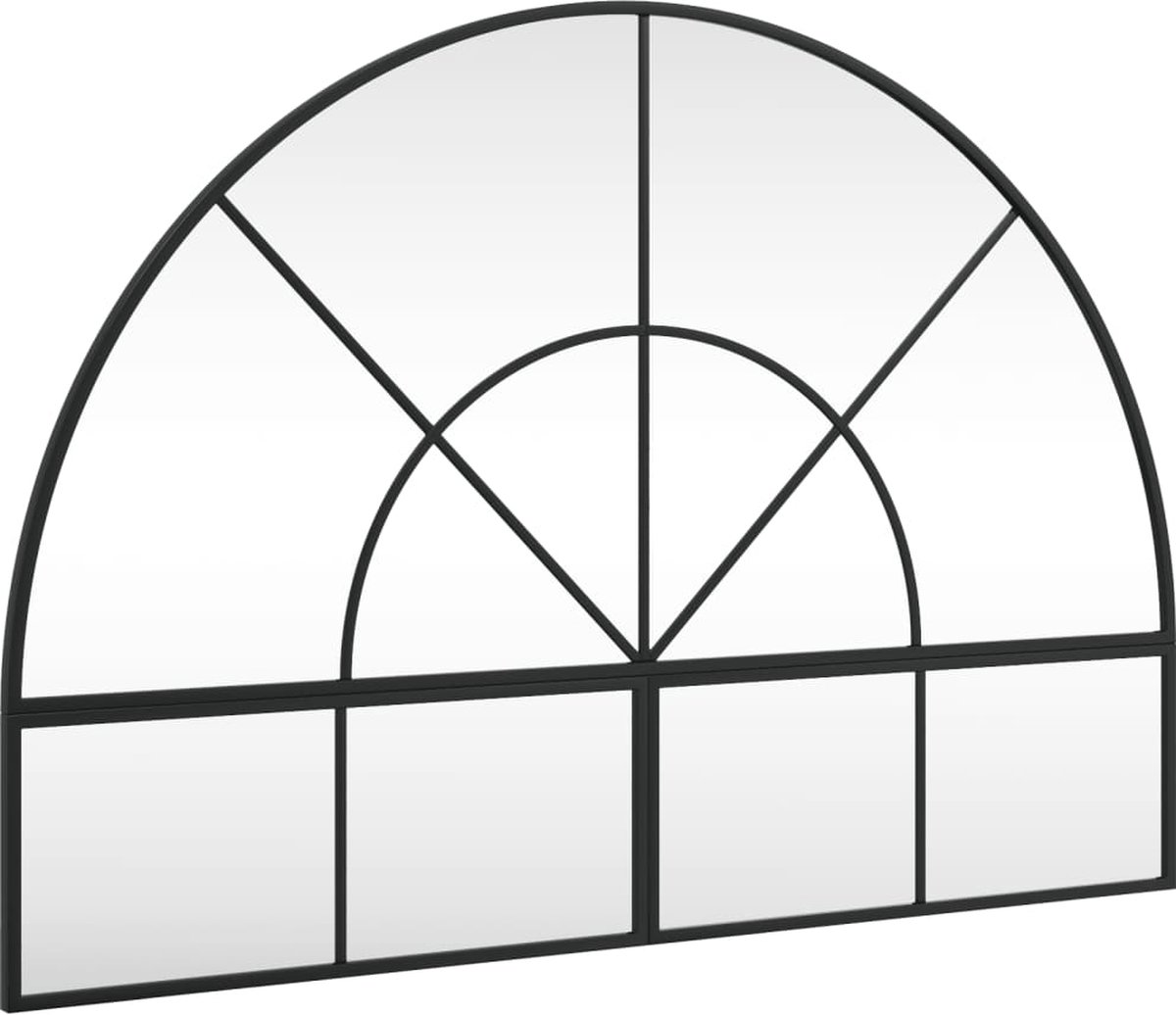 vidaXL - Wandspiegel - boog - 100x70 - cm - ijzer - zwart