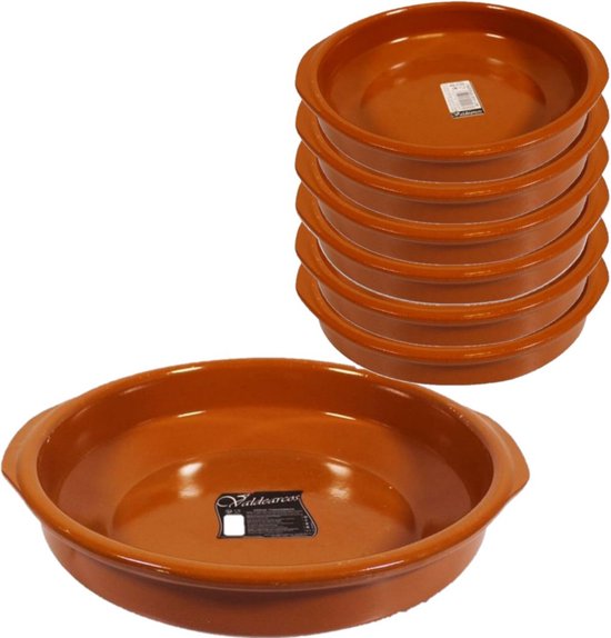 Foto: Set van 7x stuks tapas borden ovenschalen alicante met handvatten 38 en 20 cm serveerschalen tapasschalen