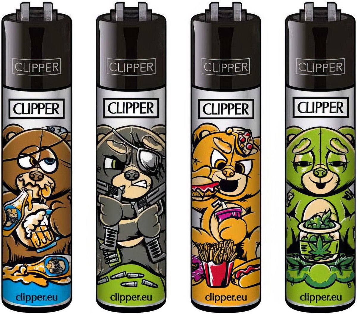 Goedkoopste Clipper Classic Large Aanstekers Bad Teddies (4 Stuks