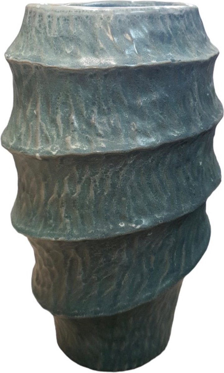 Mica Decorations Vaas blauw groen H28,5 x D15,5cm blauwgroen