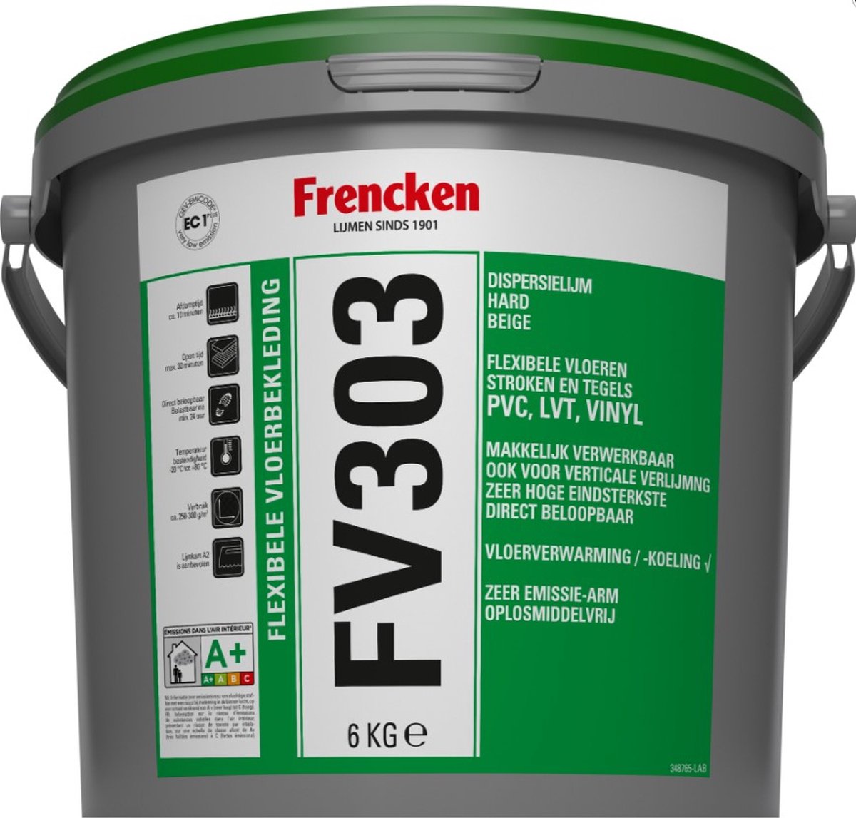 Frencken FV303 Flexibele PVC, LVT en Vinyl Vloerlijm 6kg