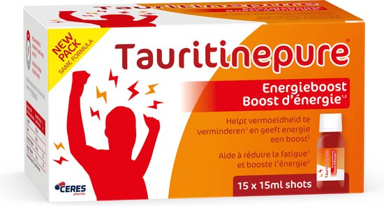 Tauritinepure® Magnesium | Energie Taurine – L-carnitine - Mangaan 15x15 Drinkbare ampoules
