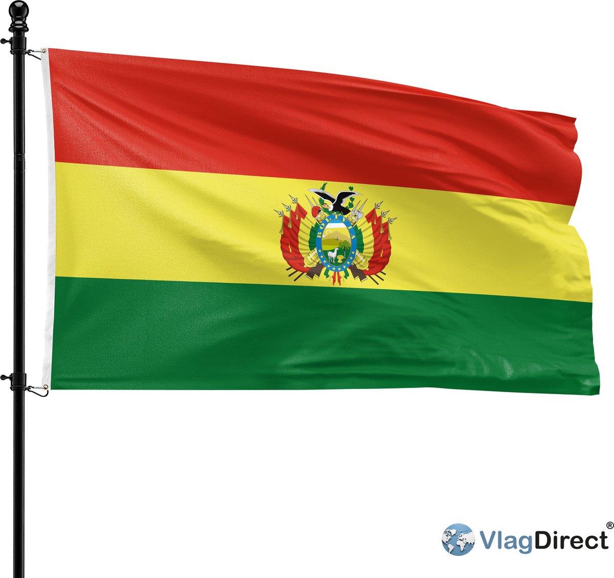 VlagDirect - Boliviaanse vlag - Bolivia vlag - 90 x 150 cm.