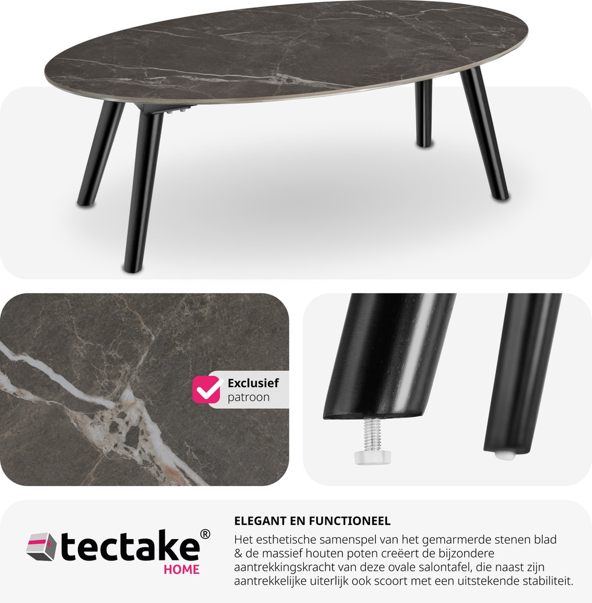 Marmer Salontafel Deens Ovaal Calacatta Viola Wit | Rood | Paars | Splendore Stone