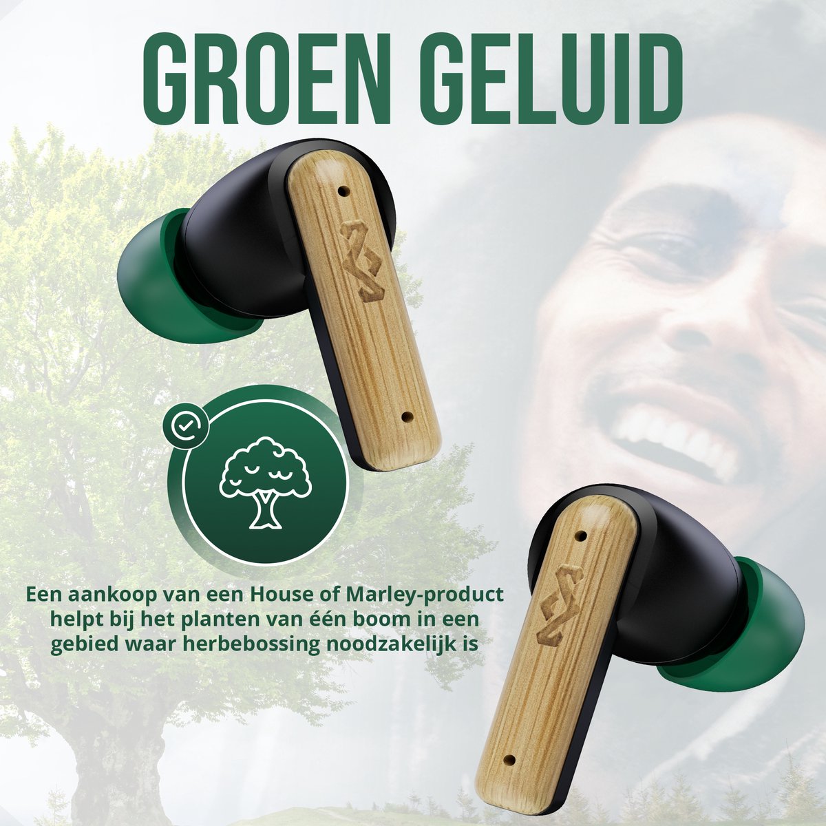 House of Marley Little Bird Oortjes Draadloos - 24 uur Batterijduur - Draadloze Oordopjes - Bluetooth - Eco Friendly Design - Quickcharge - Touchbediening - Zwart – foto 6
